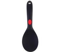 Cucchiaio in Silicone da Cucina Nero per Riso e Verdure Miste | Utensile in Silicone e Nylon, Servizio Buffet e Ristorante, Presa Comoda, Bordi Lisci, Non Graffia
