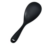 Cucchiaio in Silicone per Riso Antiaderente da Cucina Nero | Forma Graziosa e Superficie Liscia, per Riso Cotto e Pentole Antiaderenti, Igiene Sul Piano di Lavoro