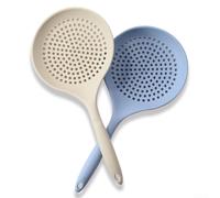 Cucchiaio in silicone resistente al calore con grande testa per scolare rapidamente, impugnatura comoda per un uso sicuro in cucina (2 pezzi)