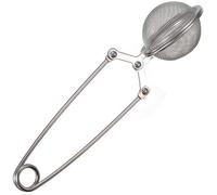 Cucchiaio infusore per tè a sfera con manico lungo, in acciaio inox, per foglie di tè, erbe aromatiche, infusore a sfera con filtro a pressione, cucchiaio per colino, design professionale casuale