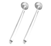 Cucchiaio Inox 2 in Forato Pezzi, Acciaio Olive | Manico lungo Fori di Drenaggio, per Barattoli e Conserve, Finitura Argento, Uso in Caffè e Bar