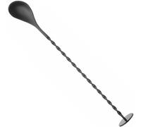Cucchiaio lungo da barman per cocktail con pestello 280 x 35 mm - nero