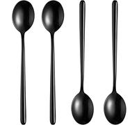 cucchiaio lungo manico coreano, cucchiaio da minestra in acciaio, con manico lungo, 4 pezzi, 21,6 x 4 cm.