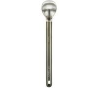 Cucchiaio lungo Optimus Titanium - Cucchiaio in titanio con manico extra lungo (21,5 cm), per cibo da trekking in sacchetti stand-up, posate da campeggio, manico opaco e testa lucida