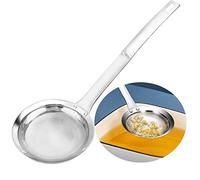 Cucchiaio multiuso per schiumare grasso - in acciaio inox a maglia fine per alimenti per scremare grasso e schiuma (M)