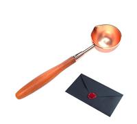 Cucchiaio per ceralacca con manico in legno con vernice a fuoco, scalda cucchiaio vintage con sigillo di fondente per timbro di, busta, lettera, artigianato artistico