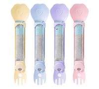 Cucchiaio per gatti - 4 x Happy Spoon Stick Feeder con pettine, leccabile striscia di gatto spremere cucchiaio, mangiatoia bagnata per gatti, cucchiaio per l'alimentazione del gatto per cibo umido