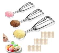 Cucchiaio per Gelato,3CS Porzionatore Per Gelato,Cucchiaio in Acciaio Inox per Gelato,Paletta per Gelato con Grilletto,Porzionatori da Gelato,Dosatore Gelato per Gelato,4cm,5cm,7.5cm