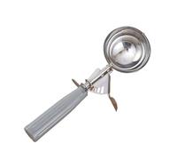 Cucchiaio per impasto per biscotti, facile da pulire, in acciaio inox, con grilletto, mezza tazza, per cupcake, pastella, casa, cucina, ristorante, feste, grigio