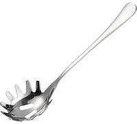 Cucchiaio per pasta in acciaio inox, spaghetti cucchiaio server, forchetta spaghetti con manico ergonomico, cucchiaio da cucina (argento)