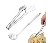 Cucchiaio per pasta, paletta per spaghetti e pinze - Utensili da servizio in acciaio inossidabile con presa comoda, cameriere di pasta per cucinare spaghetti spaghetti