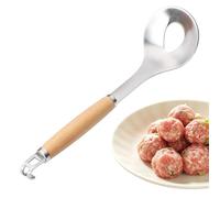 Cucchiaio per polpette di carne con manico in legno ergonomico e | Cucchiaio pressa per gnocchie per bar di casa, cucina, cena, preparazione dei pasti, pentole, zuppe,