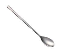 Cucchiaio per Polpette in Acciaio Inox, Manico, Lucido | Strumento da Cucina per Formare Polpette, Foro Ellittico, Colore Argento, Foro per Appendere