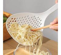 Cucchiaio per Schiumarola, Colino per Mestolo da Cucina Antiaderente Schiumarole da Cucina Ad Alta Resistenza al Calore Manico Lungo Olio Antiscivolo Colino per Alimenti Utensile da Cucina(Bianco)