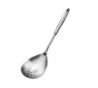Cucchiaio per schiumarola in acciaio inox con manico, colino grande, per scolare e sbollentare il manico