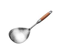 Cucchiaio per schiumarola in acciaio inox con manico, colino grande, per scolare e sbollentare il manico