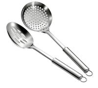 Cucchiaio per schiumarola - per grasso a manico lungo, schiumarole per zuppa in metallo da 2 pezzi, filtro a maglia fine in acciaio inossidabile | Frittura calda