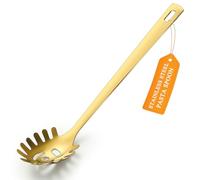 Cucchiaio per spaghetti in oro, server per pasta ReaNea, cucchiaio per pasta in acciaio inossidabile con denti, forchetta per pasta in metallo, Accessori da cucina in oro Utensili