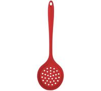 Cucchiaio schiumarola in silicone, scolapasta forato antiaderente, mestolo for lavello da cucina, filtro in silicone(Red)