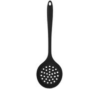 Cucchiaio schiumarola in silicone, scolapasta forato antiaderente, mestolo for lavello da cucina, filtro in silicone(Black)