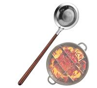 Cucchiaio | Separatore di grasso a rete | con manico lungo in acciaio | per grasso grasso hot pot latte di soia noodle cucina servire