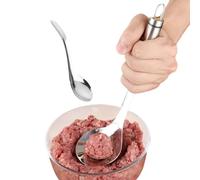 Cucchiaio tondo per polpette in acciaio inossidabile Utensile manuale | 2 formatori per polpette in acciaio sicuro Accessorio per manzo e pollo
