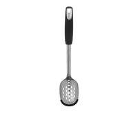 Cucchiaione forato acciaio inox nero con bordo silicone