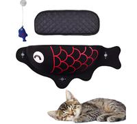 Cuccia Amaca per Gatto da Finestra con Ventose Forma di Pesce Nero 56x18x20 cm