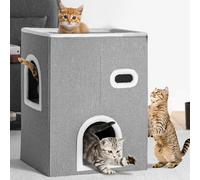 Cuccia Casa per Gatti Verticale Tiragraffi Casetta Animali Domestici 48x37.5x63c