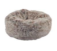 Bobby Poilu - Cuscino per Cani Extra soffice in Peluche, Ciambella Antiscivolo per Cani e Gatti Taglia Media, Lavabile in Lavatrice, Beige, 50x50x25 cm