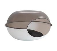 CUCCIA CON CUSCINO 'LUNA' bianco / fumè - cm 57 x 48 x h. 31