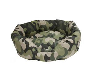 CUCCIA CUSCINO CANE MIMETICO CAMOUFLAGE CUCCETTA LETTO OVALE CANI LAVABILE