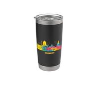 Cuccia di Dresda, skyline colorato, immagine della città di Dresda Bicchiere termico in acciaio inox doppia parete