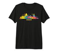 Cuccia di Dresda, Skyline colorato, Immagine della Città di Dresda Maglietta Premium
