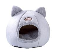 Cuccia Gatto Esterno, Casetta Gatti da Esterno con Cuscino Rimovibile e Lavabile, Casa Calda per Gatti per l'inverno, Rifugio per Gatti con Tenda per Gatti 2 in 1 Addensato