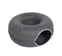 Cuccia Gatto Interno, Letto per Gatti- Divani per Gatti, Comodo Giocattolo per Gatti Grotta per Gatti in Feltro Rimovibile - Tenda con Chiusura Lampo(Dark Grey,50 * 50 * 20cm)