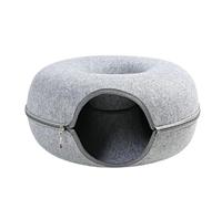 Cuccia Gatto Interno, Letto per Gatti- Divani per Gatti, Comodo Giocattolo per Gatti Grotta per Gatti in Feltro Rimovibile - Tenda con Chiusura Lampo(Grey,50 * 50 * 20cm)
