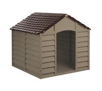 STARPLAST Cuccia per Cani o Gatti da Esterno Taglia Medio Piccola in Plastica cm 71X71X68H Colore Beige / Marrone