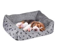 Cuccia Letto per Cani e Gatti Cuscino per Animali Domestici Grigio con Stampa