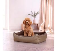 Cuccia Morbida per Cani e Gatti da Interno - Letto Invernale in Pile Caldo con Base Impermeabile Antiscivolo - Comfort Massimo (Nuvola, 62x50x17 cm, Beige)