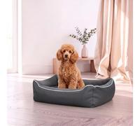Cuccia Morbida per Cani e Gatti da Interno - Letto Invernale in Pile Caldo con Base Impermeabile Antiscivolo - Comfort Massimo (Nuvola, 62x50x17 cm, Grigio scuro)