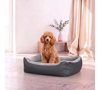 Cuccia Morbida per Cani e Gatti da Interno - Letto Invernale in Pile Caldo con Base Impermeabile Antiscivolo - Comfort Massimo (Nuvola, 62x50x17 cm, Grigio)