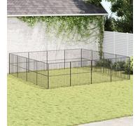 Cuccia per cani, 16 pezzi, in acciaio zincato, 400 x 400 x 100 cm, pieghevole e resistente alle intemperie, ideale come cuccia per cuccioli, uso esterno e interno, rifugio sicuro per cani e piccoli