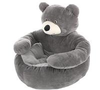 Cuccia per Cani a Forma di Orso, Morbido Letto Lavabile per Piccoli Cani e Gatti, Cuscino Peluche con Base Antiscivolo, Lettino Accogliente con Braccia(Gray,L(21.6in/55cm))