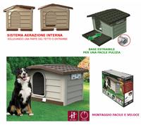 CUCCIA PER CANI CANE RESINA EFFETTO LEGNO 110X94X77H INTERNO ESTERNO BUNGALOW