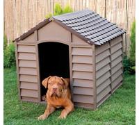 CUCCIA PER CANE IN RESINA PVC cm.86x84,5x60/82h MARRONE PER CANI TAGLIA GRANDE