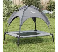Cuccia per cani con tettuccio antracite, tessuto Oxford e acciaio, 76 x 62 x 72 cm, cuccia per cani antiscivolo con tetto rimovibile, ideale come posto per dormire e riposare per cuccioli, anziani e