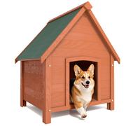 Cuccia per Cani da Esterno 71x62,5x85cm con Tetto Apribile in Legno di Cipresso