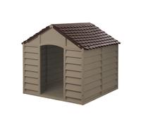 CUCCIA PER CANE IN RESINA PVC cm.86x84,5x60/82h MARRONE PER CANI TAGLIA GRANDE