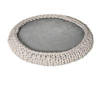 Cuccia Per Cani E Gatti Rotonda, Rialzata E Lavabile In Cotone Pp, Cuscino Imbottito, ?93x15cm, Grigia